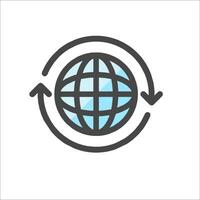 A globe with arrows around it vector
