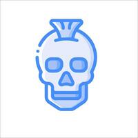A skull with a mohawk on top of it vector