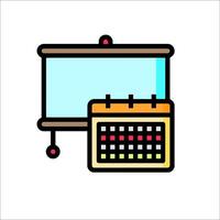 A calendar and a projector icon on a white background vector