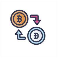 Bitcoin and bitcoin exchange icon vector