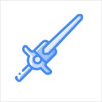 A blue and white sword icon on a white background vector