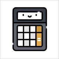 A calculator icon with a smiley face vector
