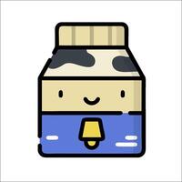 A cartoon milk bottle with a smiley face vector