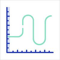 A graph with a line and a curve vector
