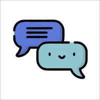 Two speech bubbles with a smiley face on them vector