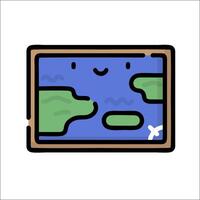 A cartoon world map with a smiley face vector