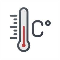 A thermometer icon on a white background vector