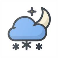 A cloud with snowflakes and a moon vector