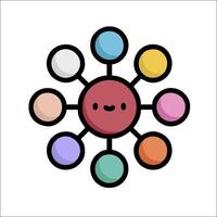 A colorful flower with many different colored circles around it vector
