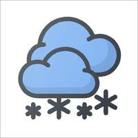 A blue cloud with snowflakes on it vector