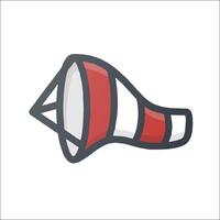 A red and white megaphone icon vector