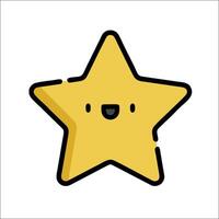 A cartoon star with a smile on its face vector