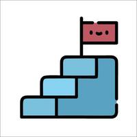 A cartoon flag on top of a ladder vector