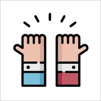 Two hands with thumbs up icon illustration vector