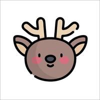 A cute deer head with horns on it vector