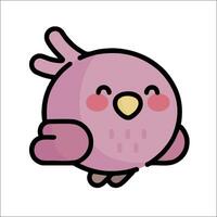 A cute little bird with pink wings and a big smile vector