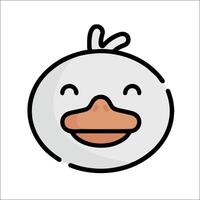 A cartoon duck face with a smile vector