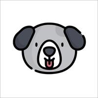 A cartoon dog head with a tongue out vector