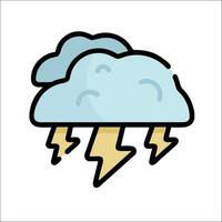 A cartoon cloud with lightning and thunder vector