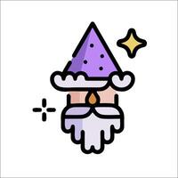 A purple gnome with a hat and stars vector