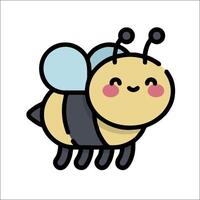 A cartoon bee with a smile on its face vector