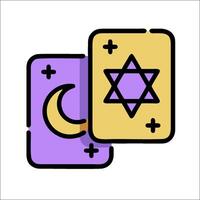 Two cards with a star and a crescent vector
