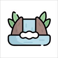 A cartoon hat with a waterfall on top vector
