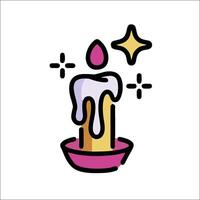 Candle icon with a candle and stars vector