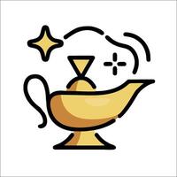 Magic lamp icon illustration vector