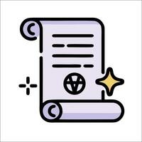 A scroll with a star on it and a sign that says voucher vector