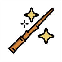 A wand with stars and a star on it vector