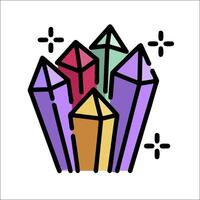 A colorful crystal icon with a star in the middle vector