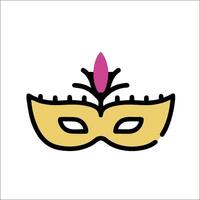 A carnival mask with a pink flower on it vector