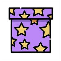 A purple box with stars on it vector