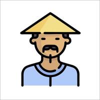A man wearing a hat and a mustache vector
