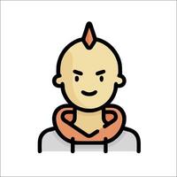 A man with a mohawk and a mohawk on his head vector
