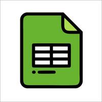 A green file folder icon with a white background vector