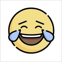 A cartoon emoticion with a tear on its face vector