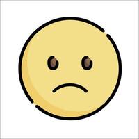 A sad face emoticor icon on a white background vector