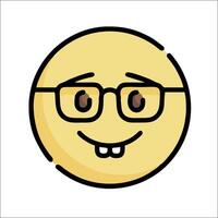 A smiley face with glasses and a smile vector