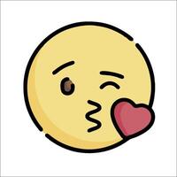 A yellow emoticion with a heart on it vector