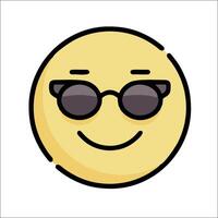 A smiley face with sunglasses on it vector