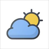 A cloud with a sun and a cloud vector