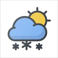A cloud with snowflakes and sun in the background vector