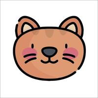 A cartoon cat face with pink eyes vector