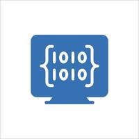 A computer monitor with binary code on it vector