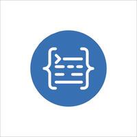 A blue circle with a white background and a blue line vector