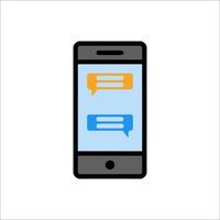 A smartphone with two chat bubbles on it vector