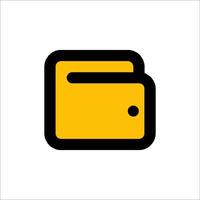 A yellow wallet icon on a white background vector