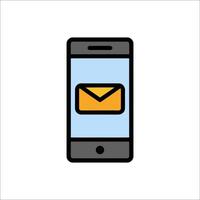 An email icon on a smartphone vector